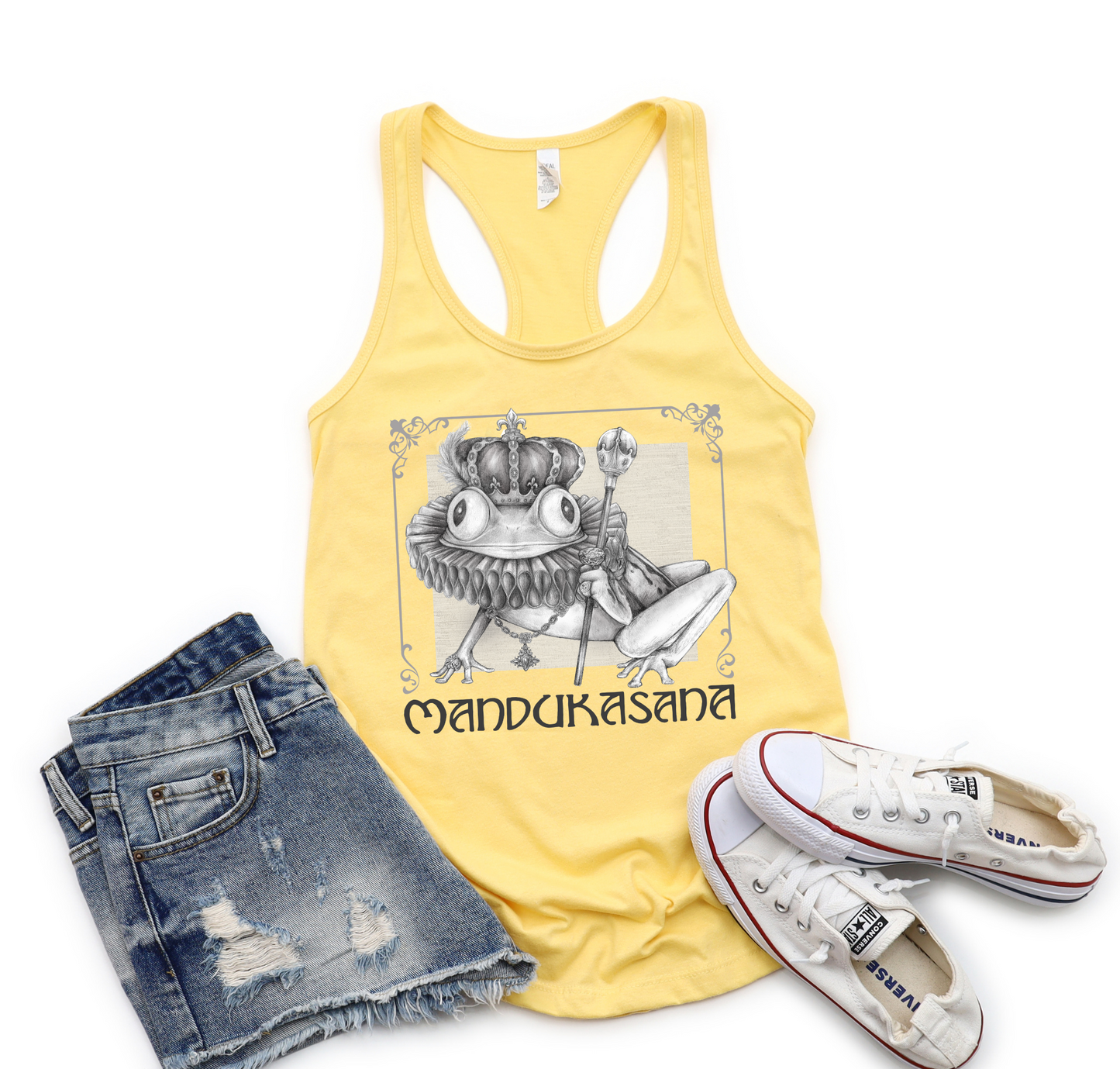 Ladies Racerback Tank - Frog Pose