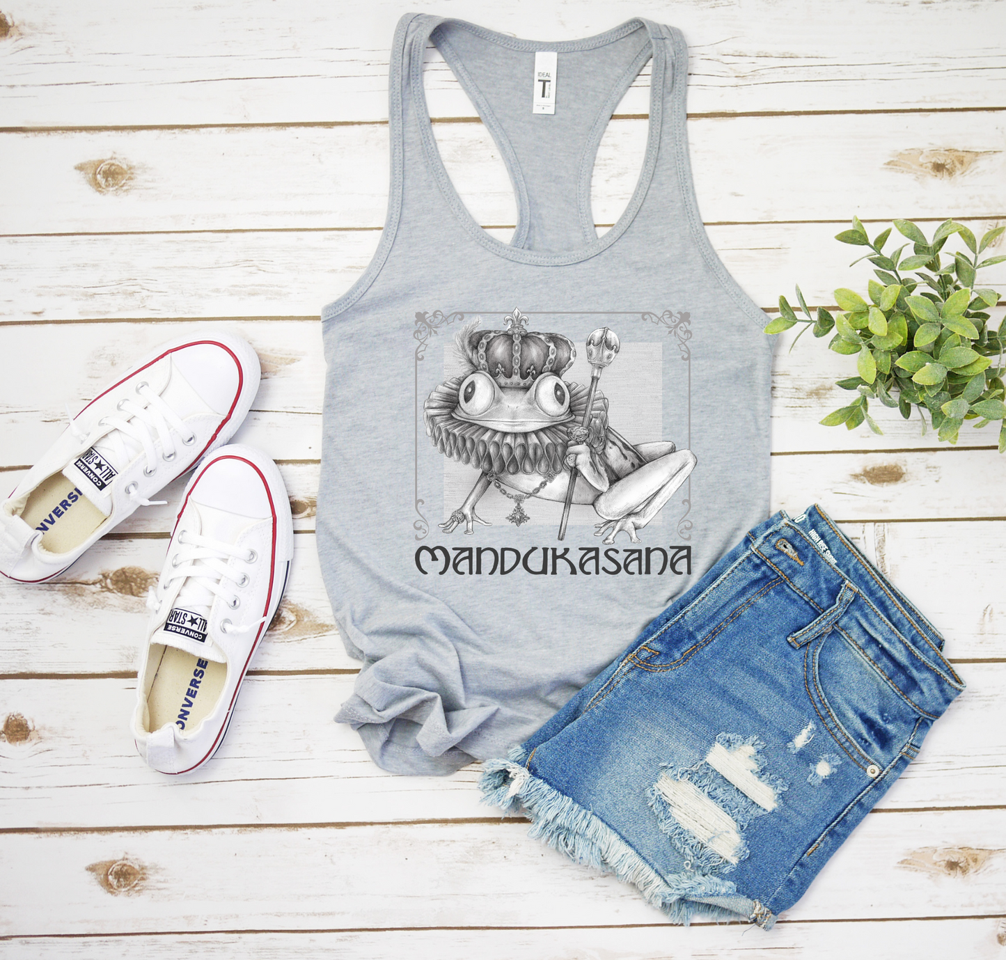 Ladies Racerback Tank - Frog Pose