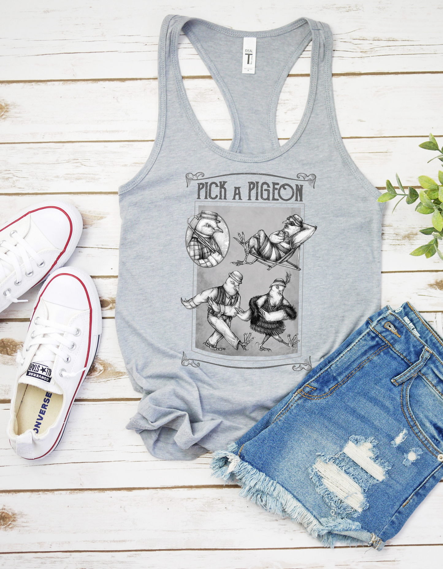 Ladies Racerback Tank - Pigeon Pose
