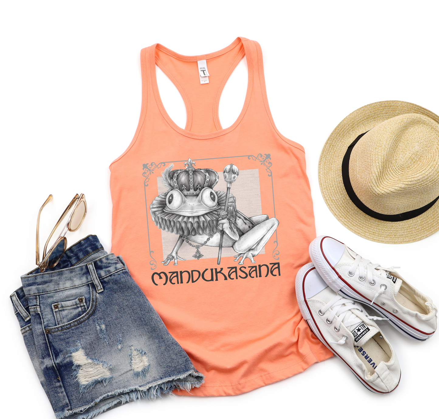Ladies Racerback Tank - Frog Pose