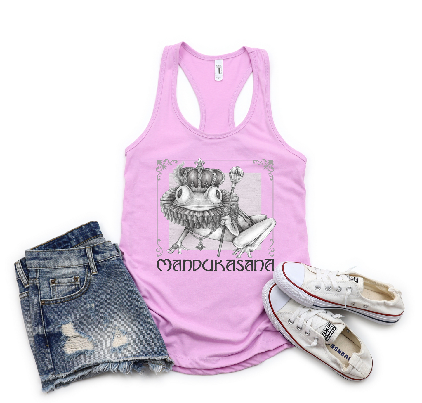 Ladies Racerback Tank - Frog Pose