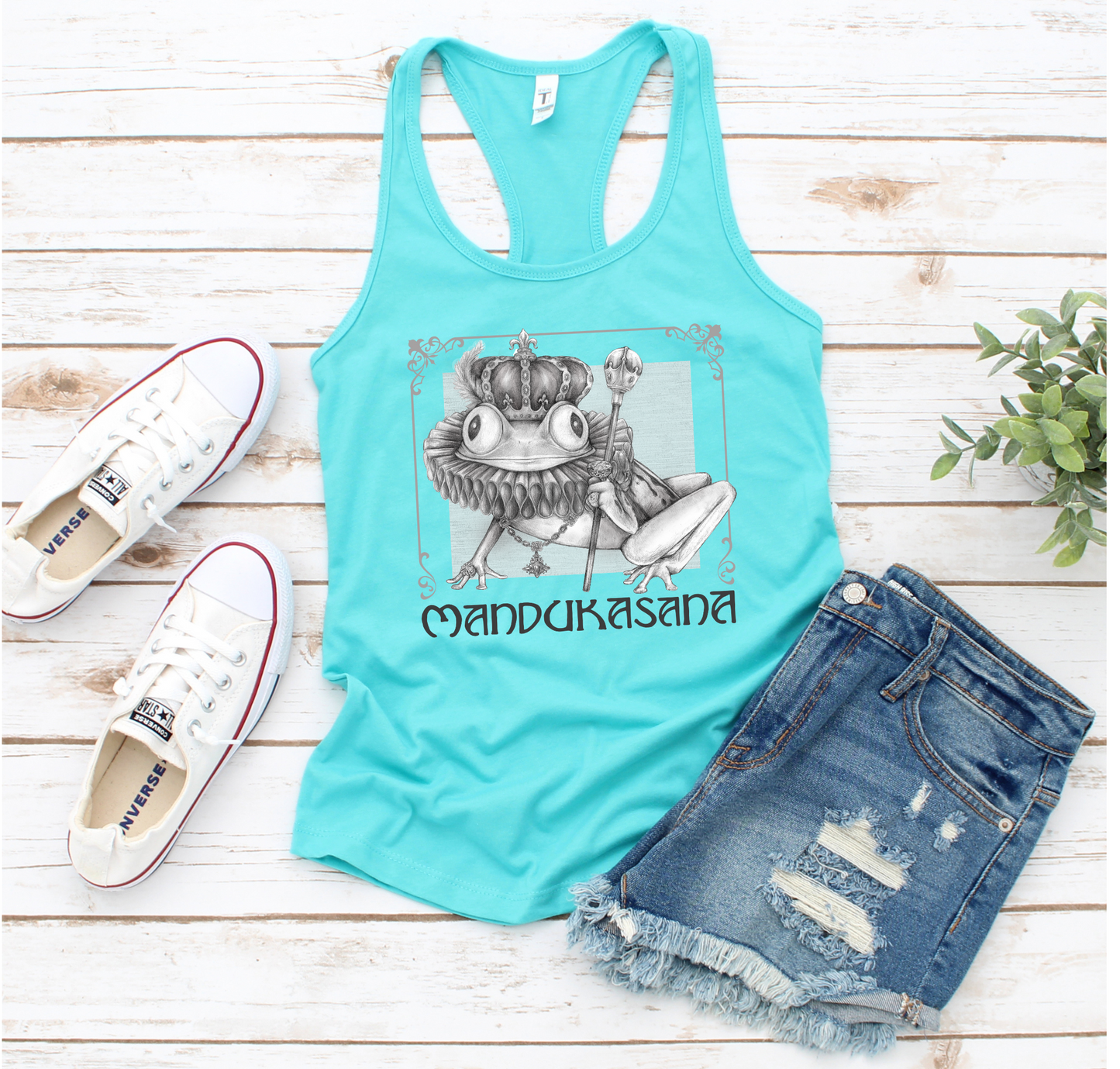 Ladies Racerback Tank - Frog Pose