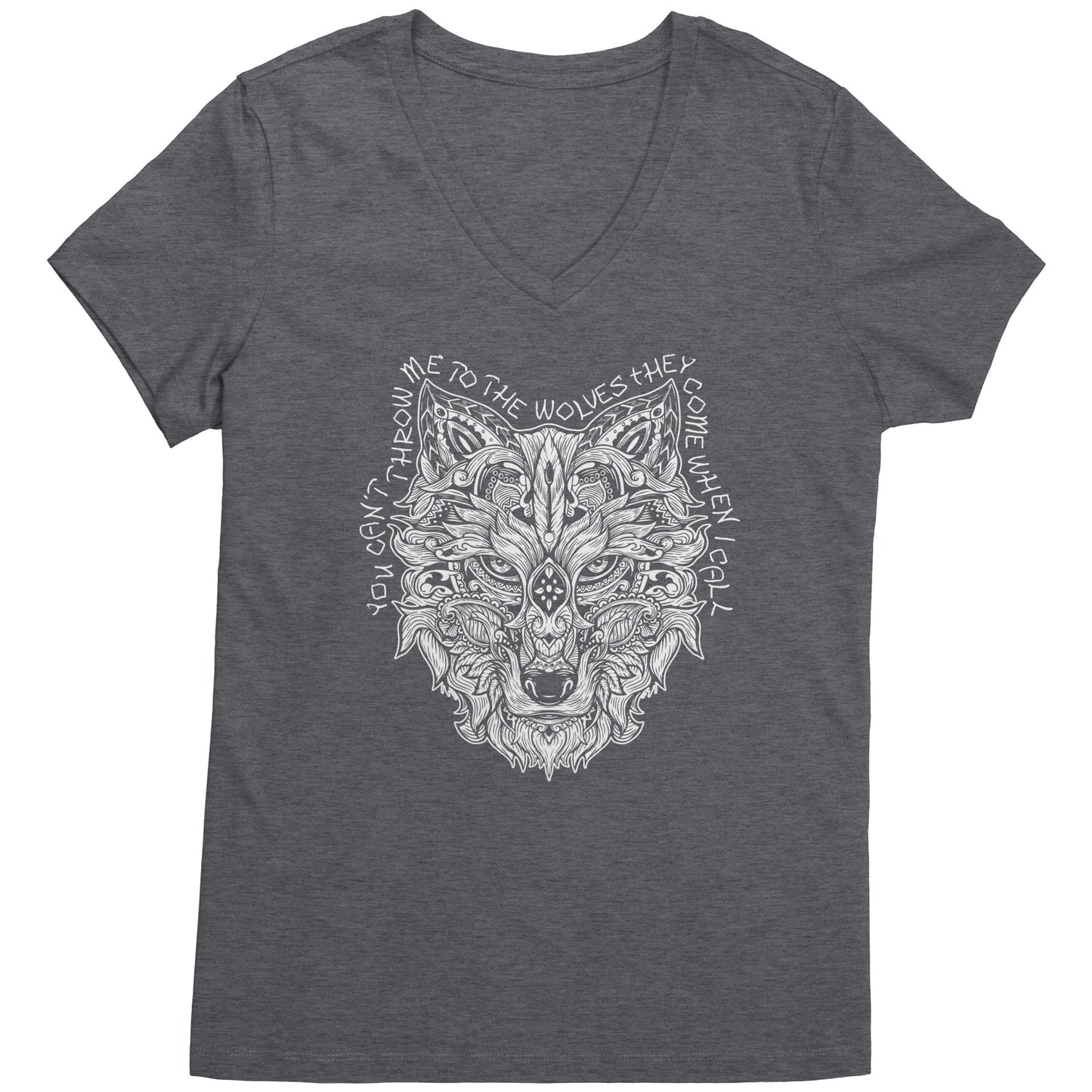 White Wolf V-neck Women's T - They Come When I Call