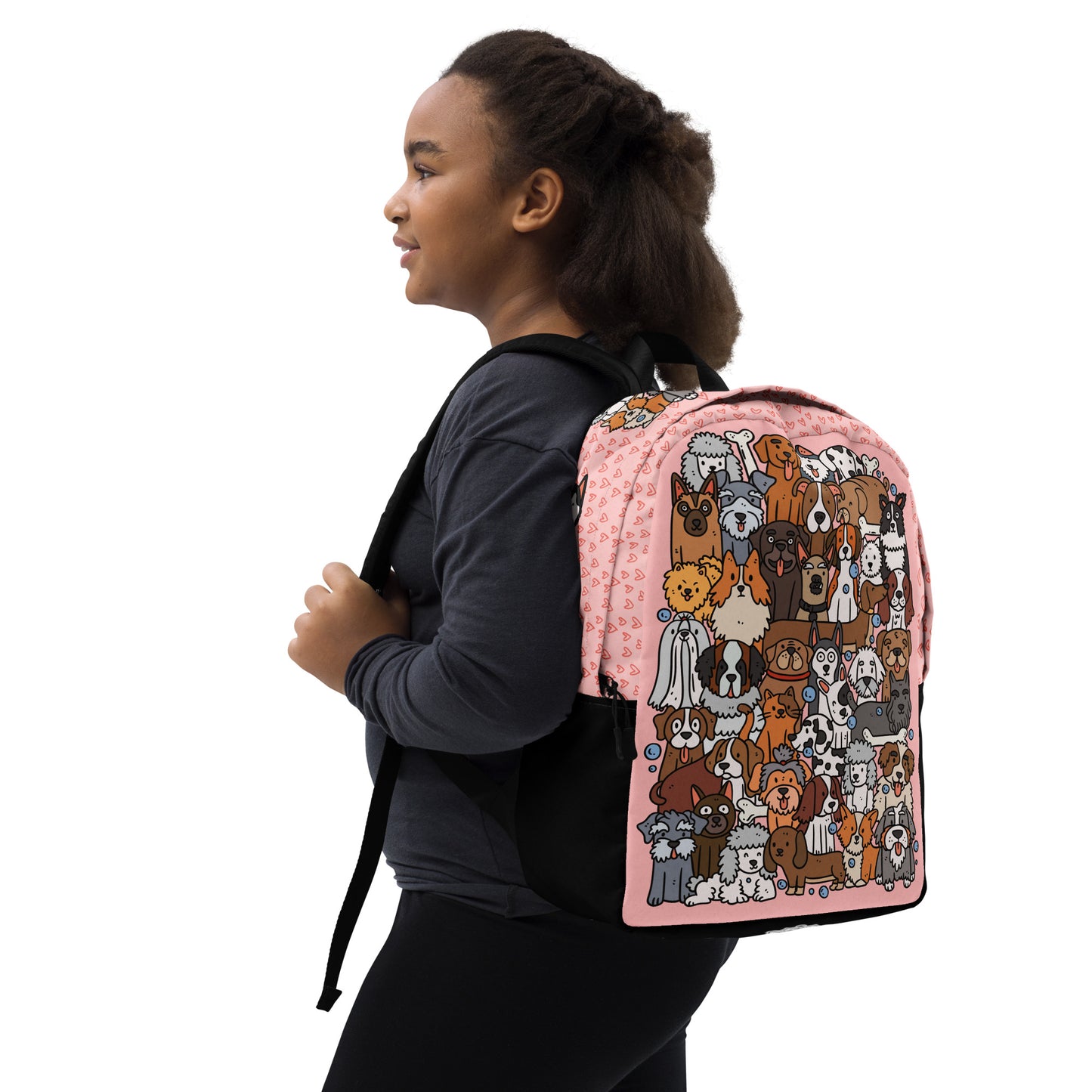 I Love Dogs Minimalist Backpack - Pink
