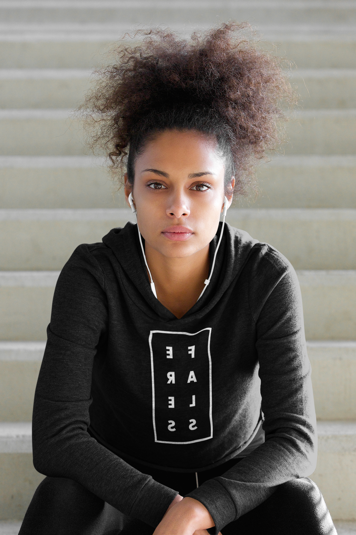 Mirrored Affirmation Crop Hoodie - Fearless