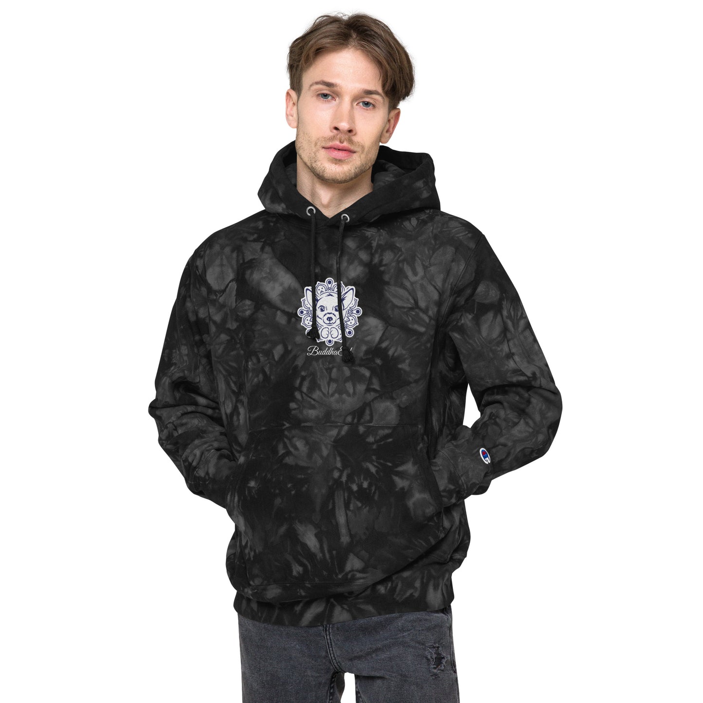 Exclusive BuddhaEd Unisex Embroidered Champion Tie-Dye Hoodie
