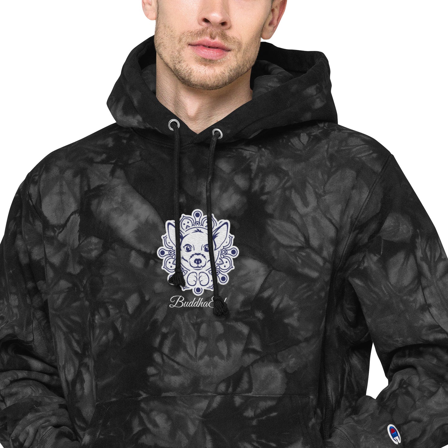 Exclusive BuddhaEd Unisex Embroidered Champion Tie-Dye Hoodie