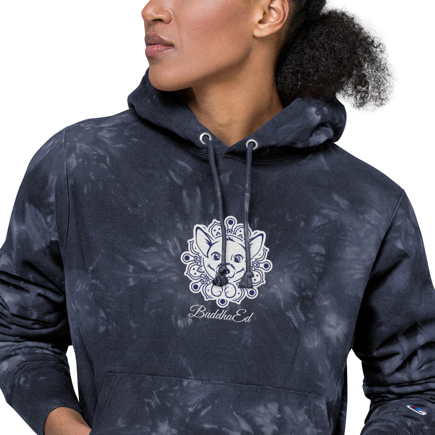 Exclusive BuddhaEd Unisex Embroidered Champion Tie-Dye Hoodie
