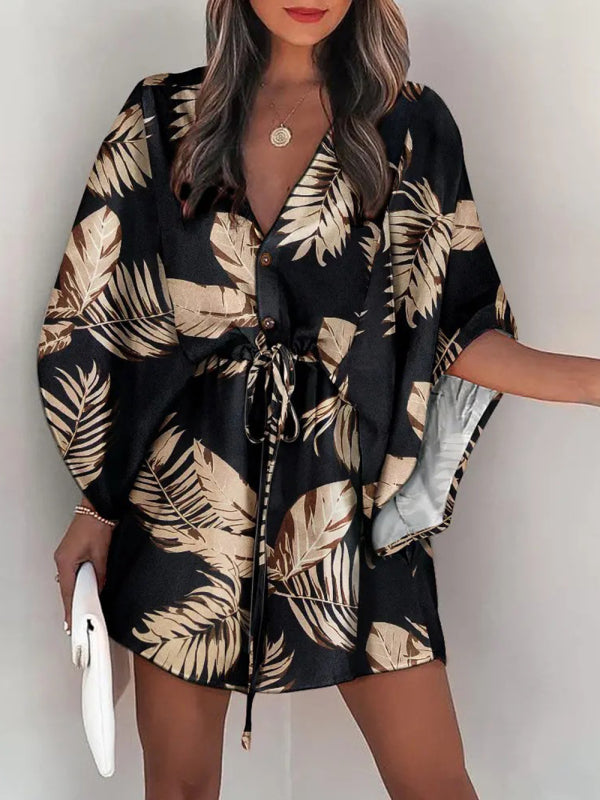 Beach Dolman Half Sleeve Short Dress