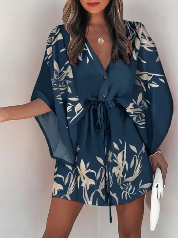 Beach Dolman Half Sleeve Short Dress