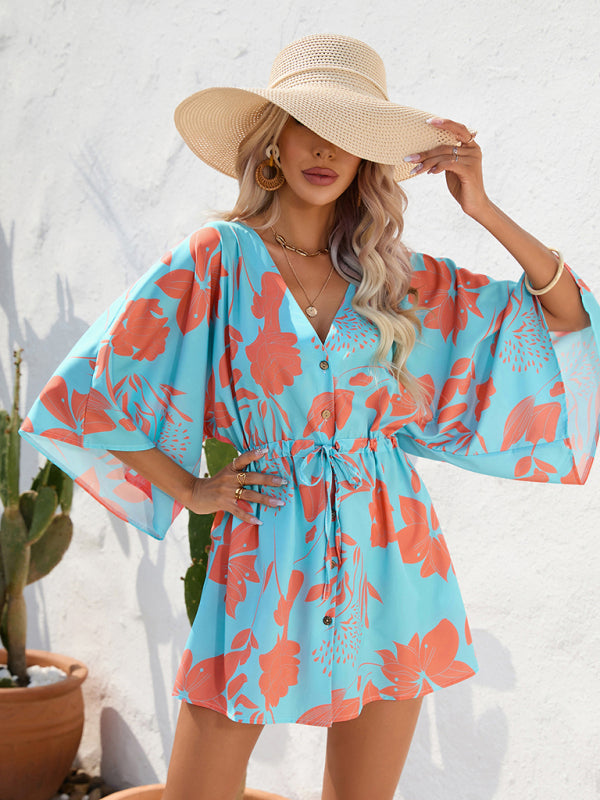 Beach Dolman Half Sleeve Short Dress