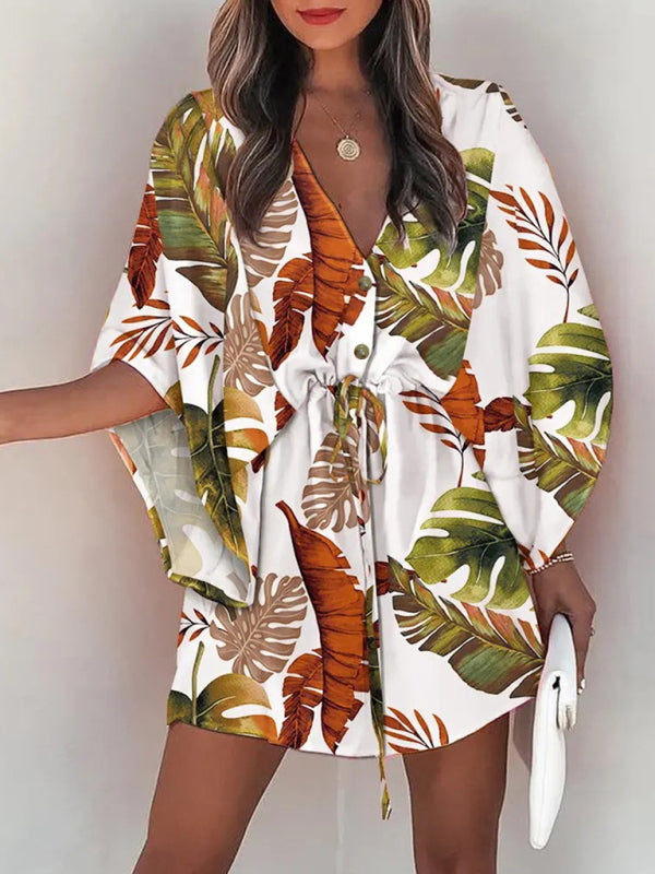 Beach Dolman Half Sleeve Short Dress