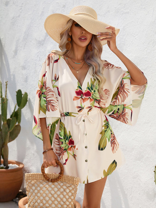 Beach Dolman Half Sleeve Short Dress