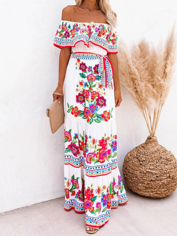 Off-the-Shoulder Summer Maxi Dress