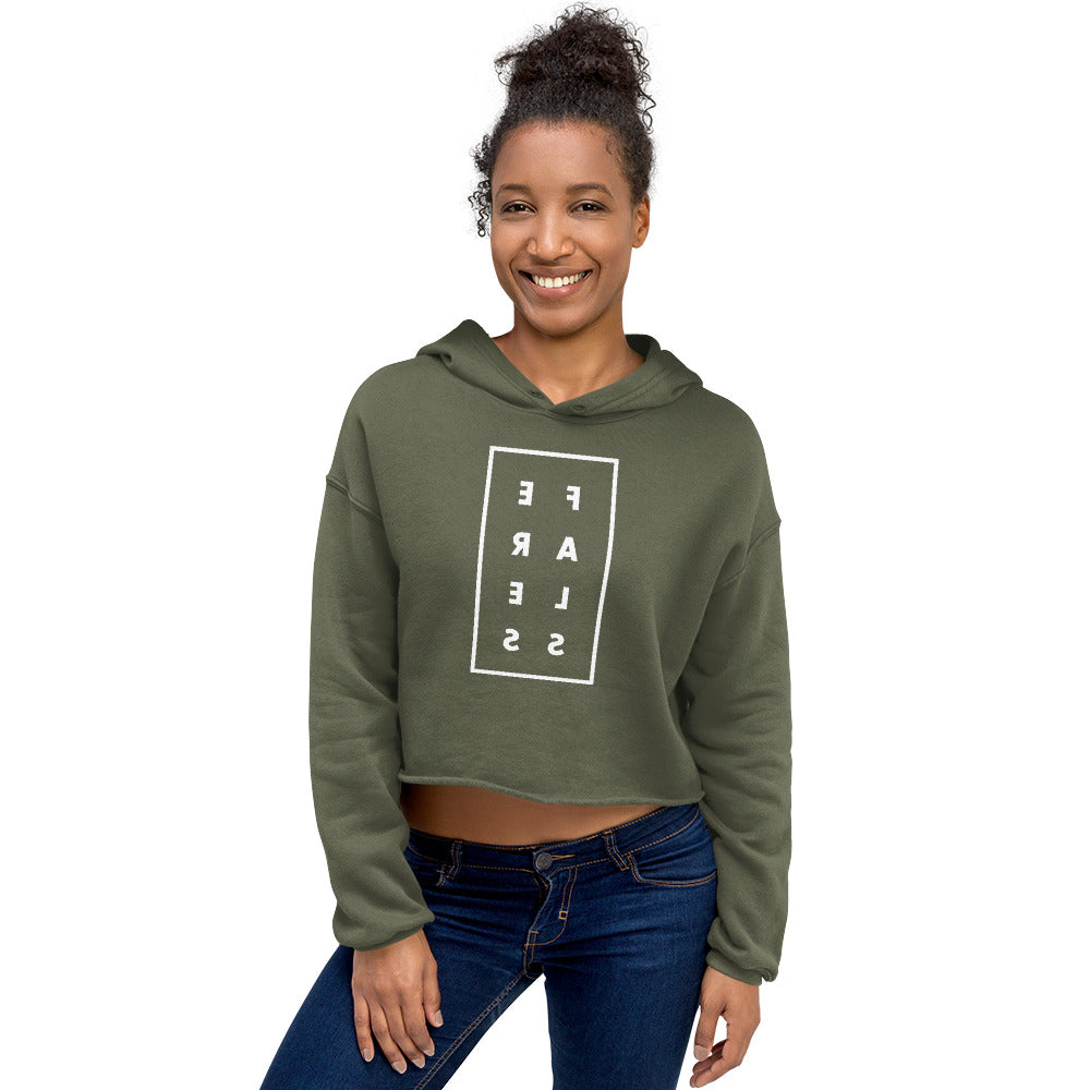 Mirrored Affirmation Crop Hoodie - Fearless