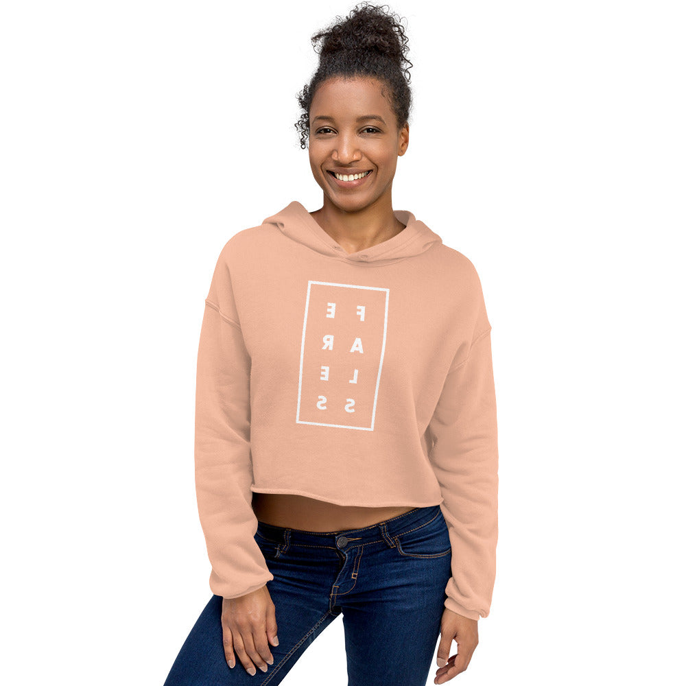 Mirrored Affirmation Crop Hoodie - Fearless