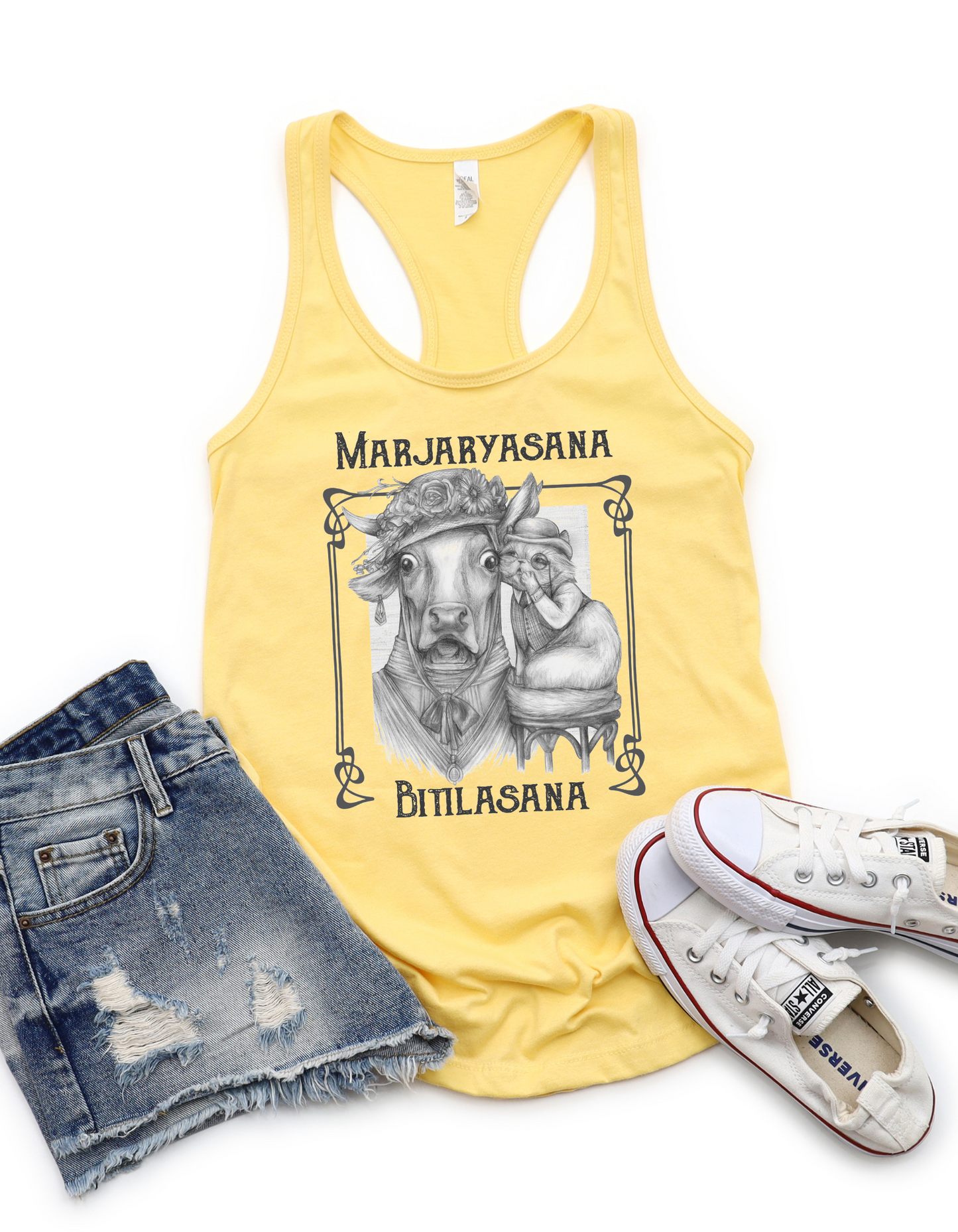 Ladies Racerback Tank - Cat Cow Pose