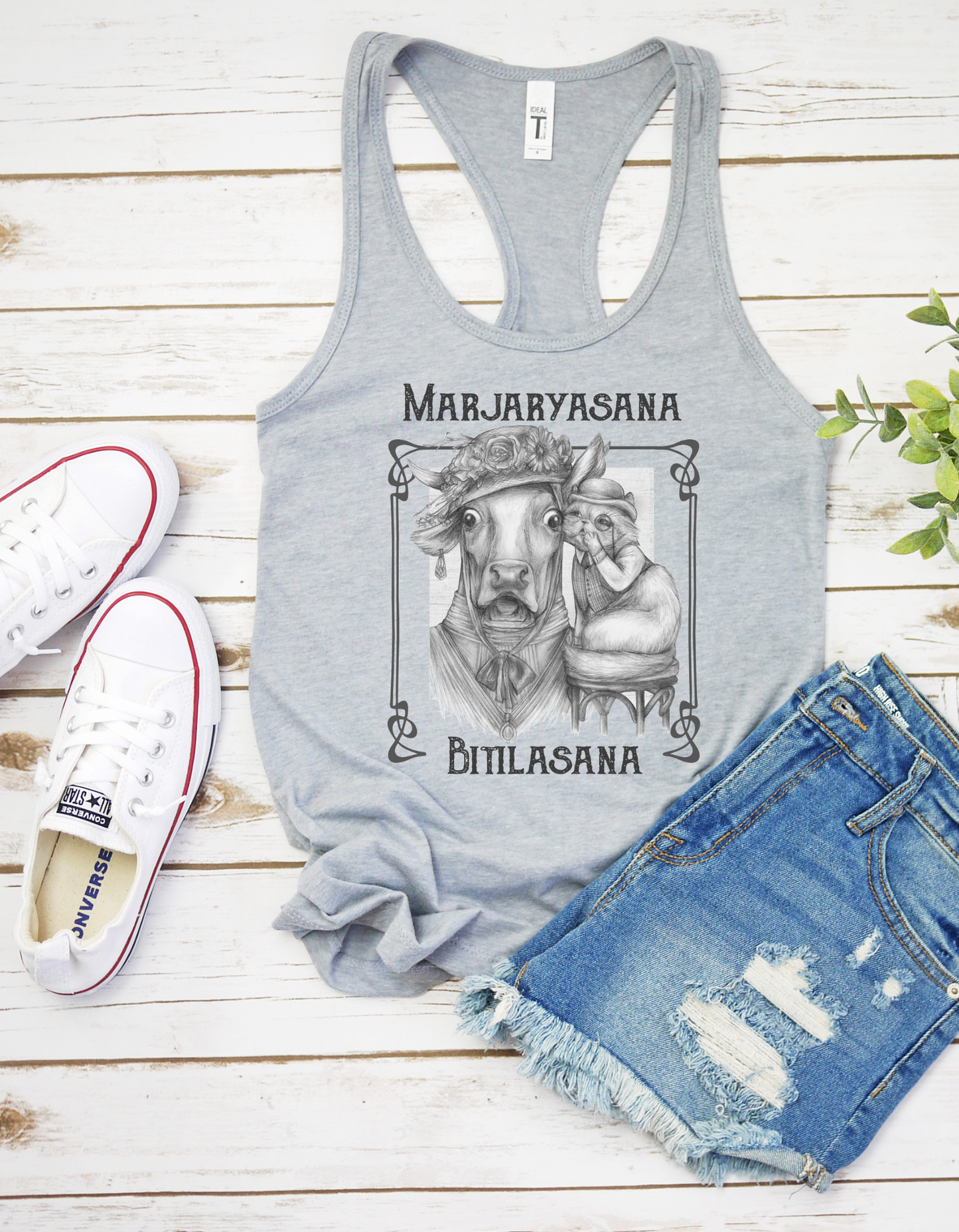 Ladies Racerback Tank - Cat Cow Pose