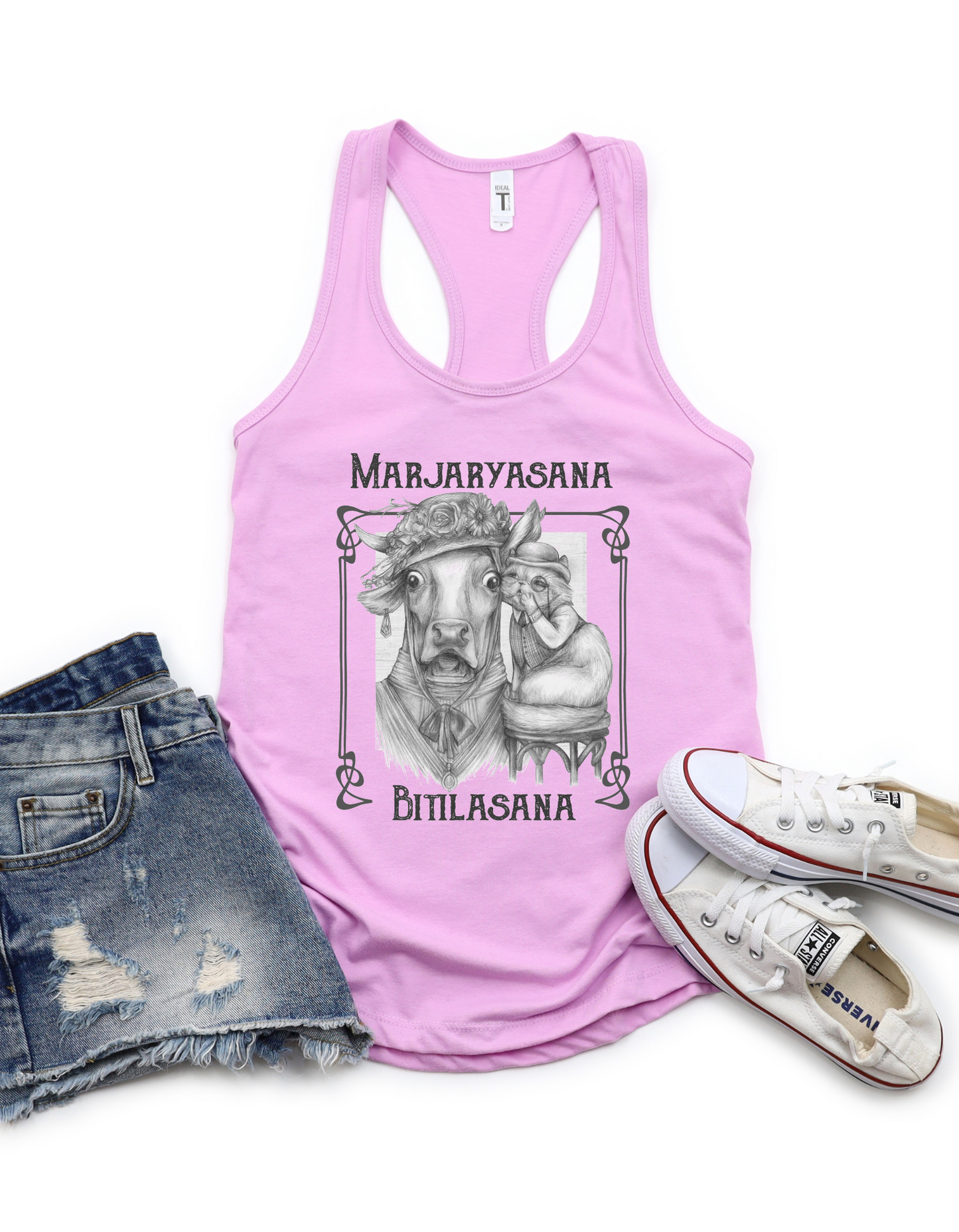 Ladies Racerback Tank - Cat Cow Pose