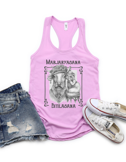 Ladies Racerback Tank - Cat Cow Pose