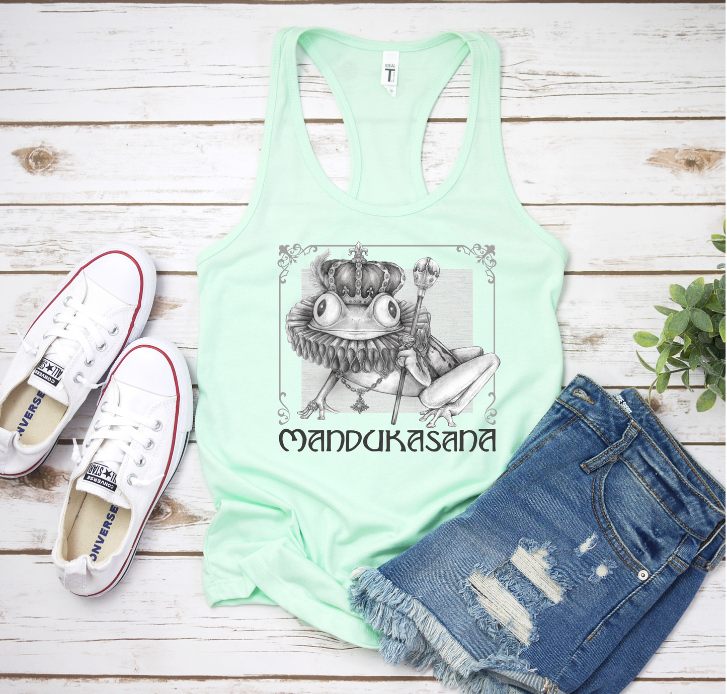 Ladies Racerback Tank - Frog Pose