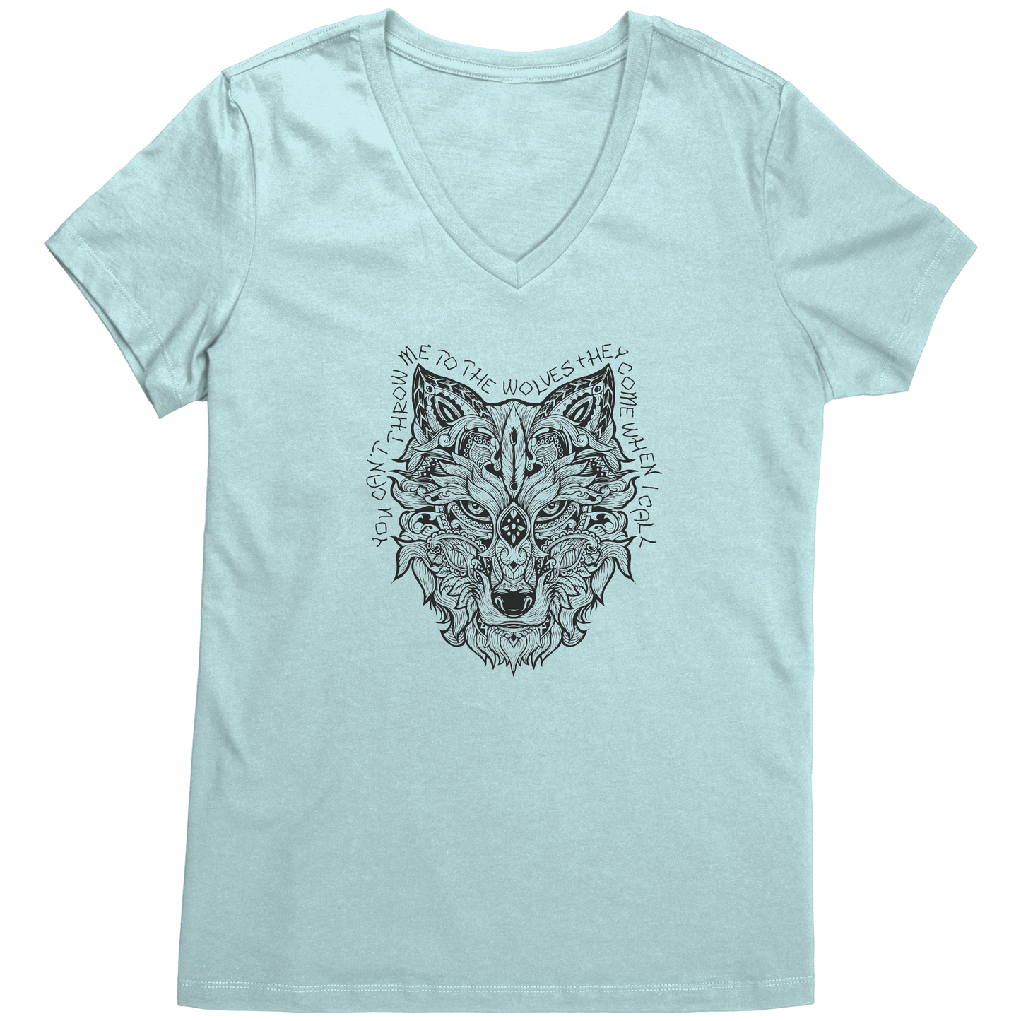 Black Wolf Women's V-neck T - They Come When I Call