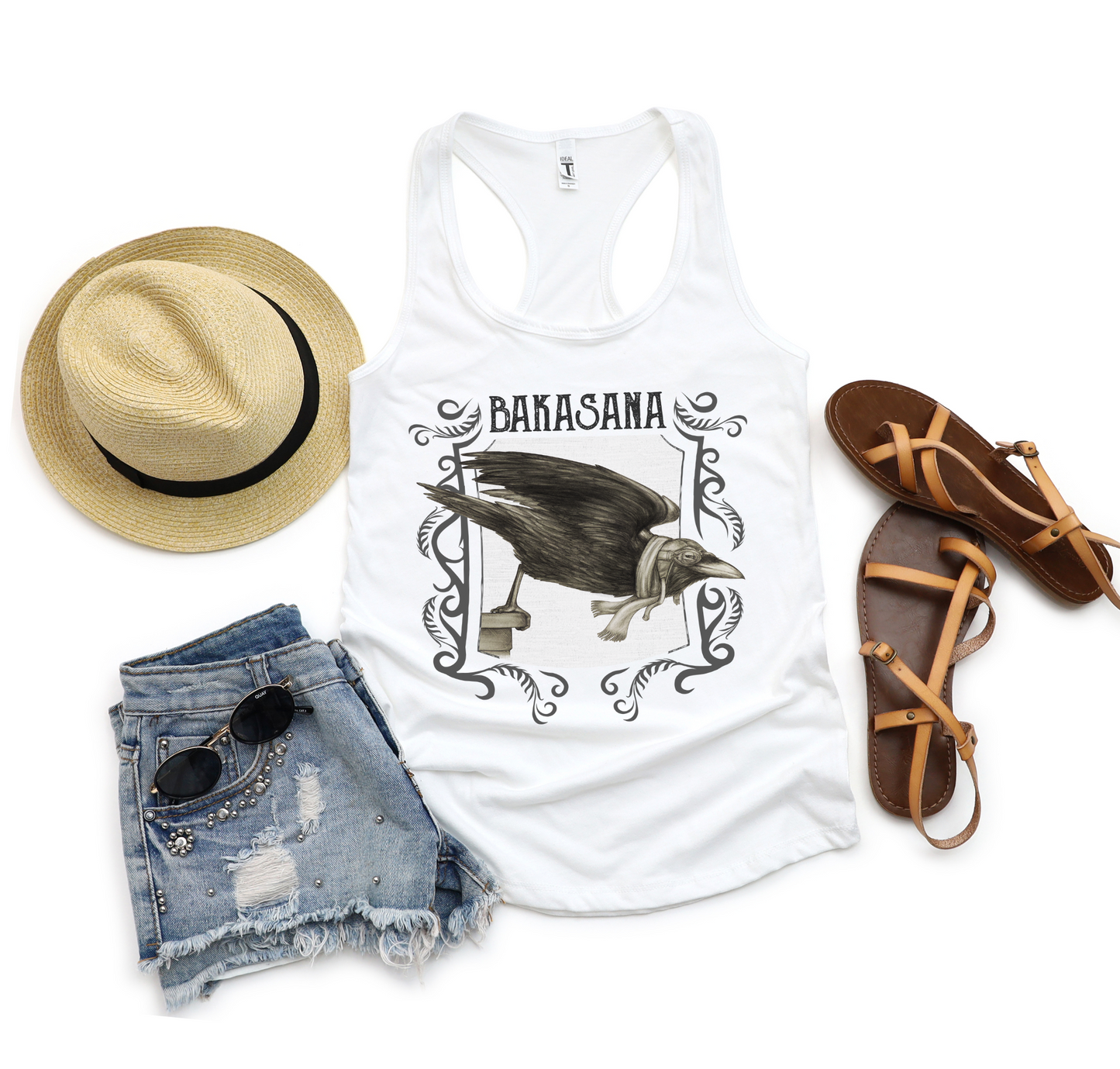 Ladies Racerback Tank - Crow Pose