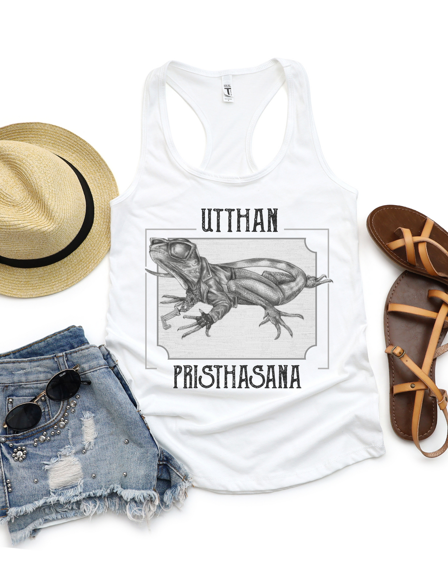 Ladies Racerback Tank - Lizard Pose
