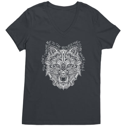 White Wolf V-neck Women's T - They Come When I Call