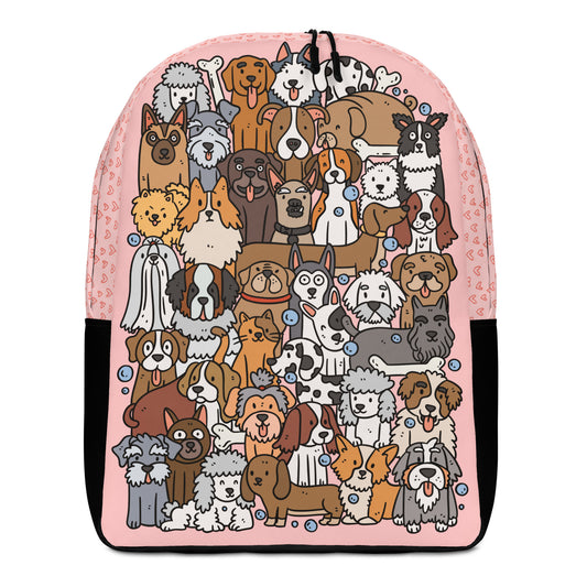 I Love Dogs Minimalist Backpack - Pink