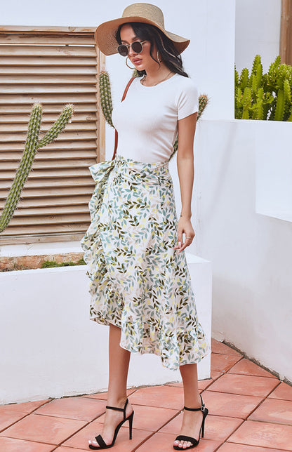 Ladies Casual Fashion Printed Skirt