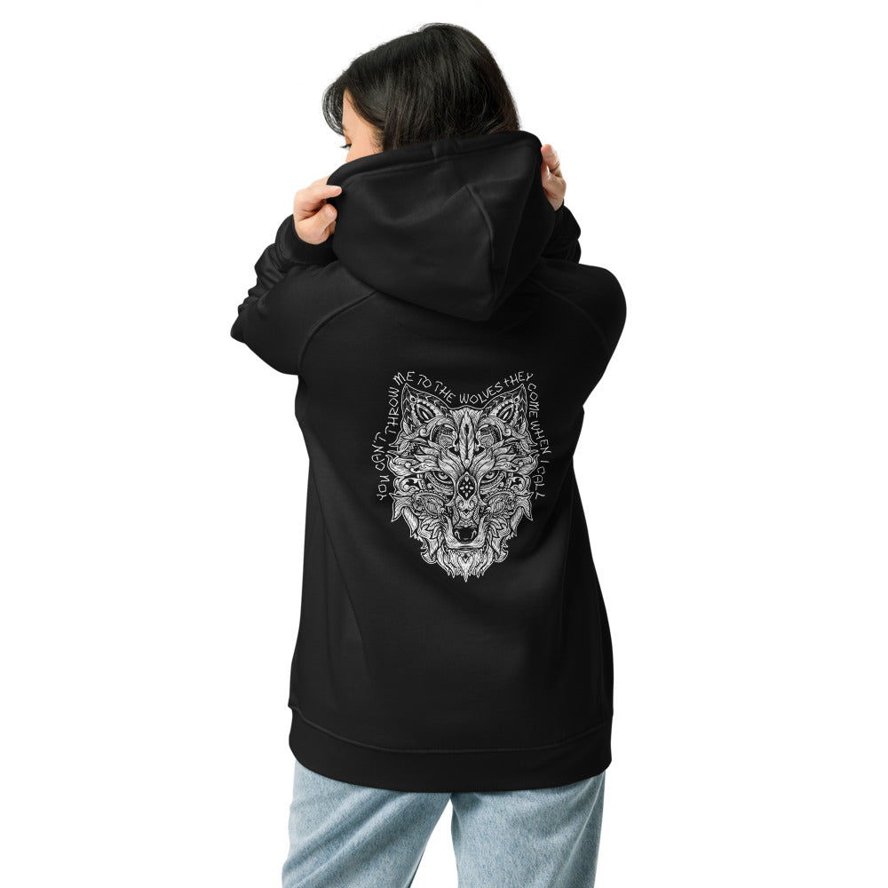 Unisex Eco Raglan Hoodie - Throw Me to the Wolves