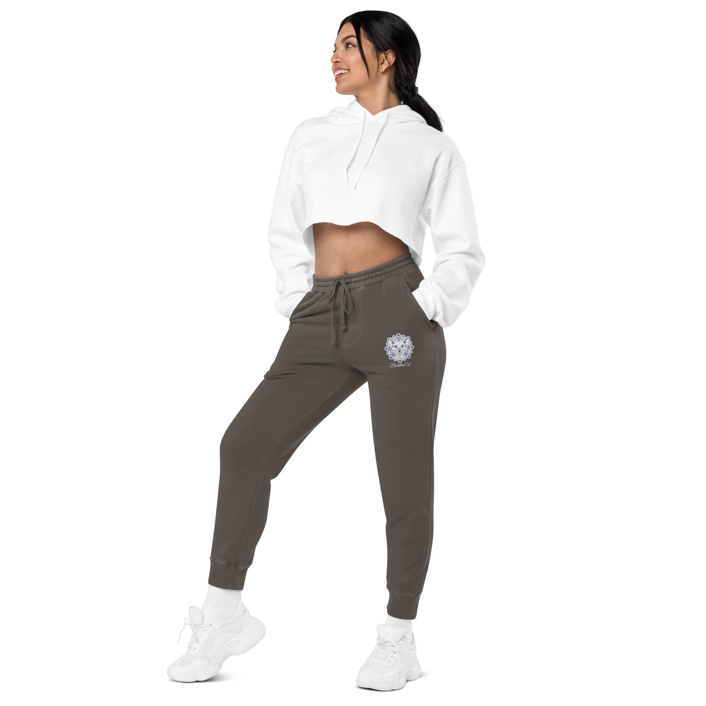 Exclusive BuddhaEd Embroidered Unisex Pigment-dyed Sweatpants