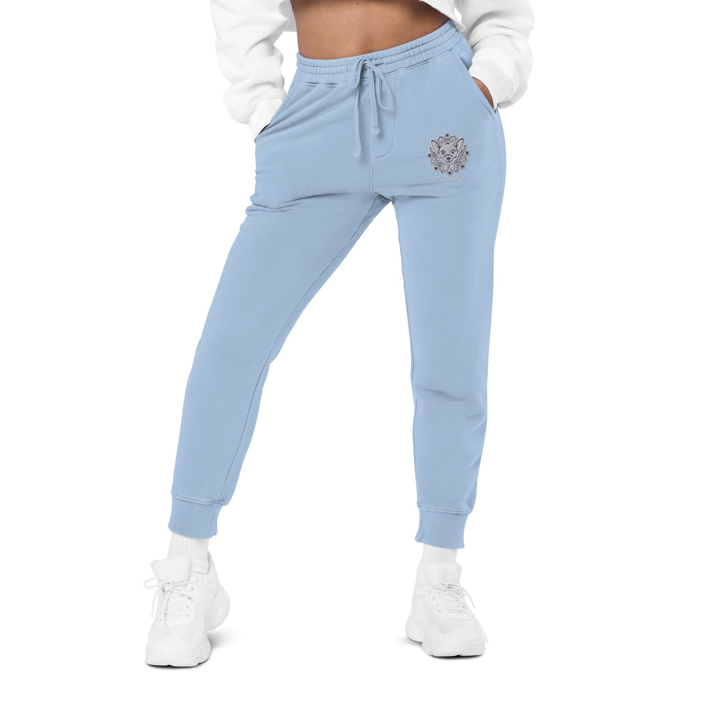 Exclusive BuddhaEd Embroidered Unisex Pigment-dyed Sweatpants