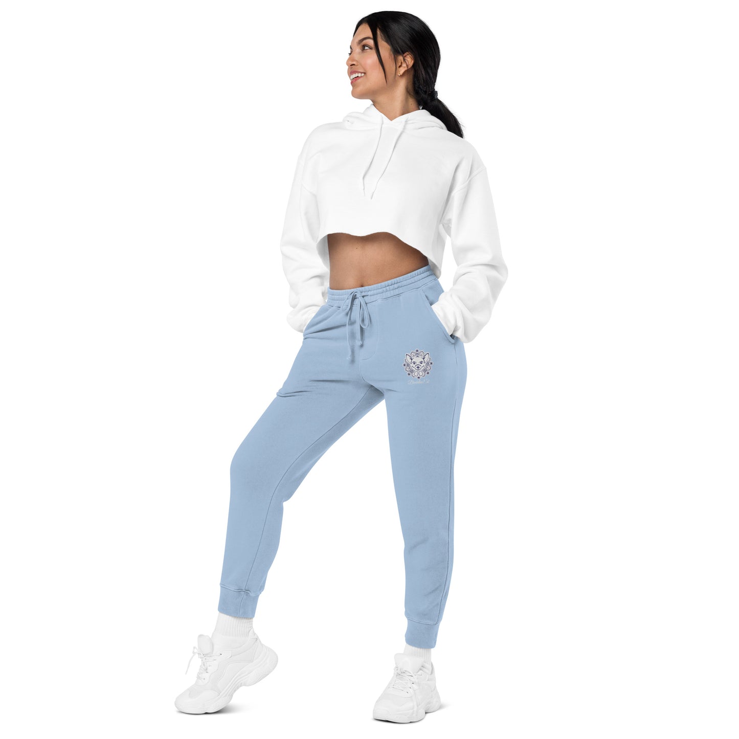 Exclusive BuddhaEd Embroidered Unisex Pigment-dyed Sweatpants