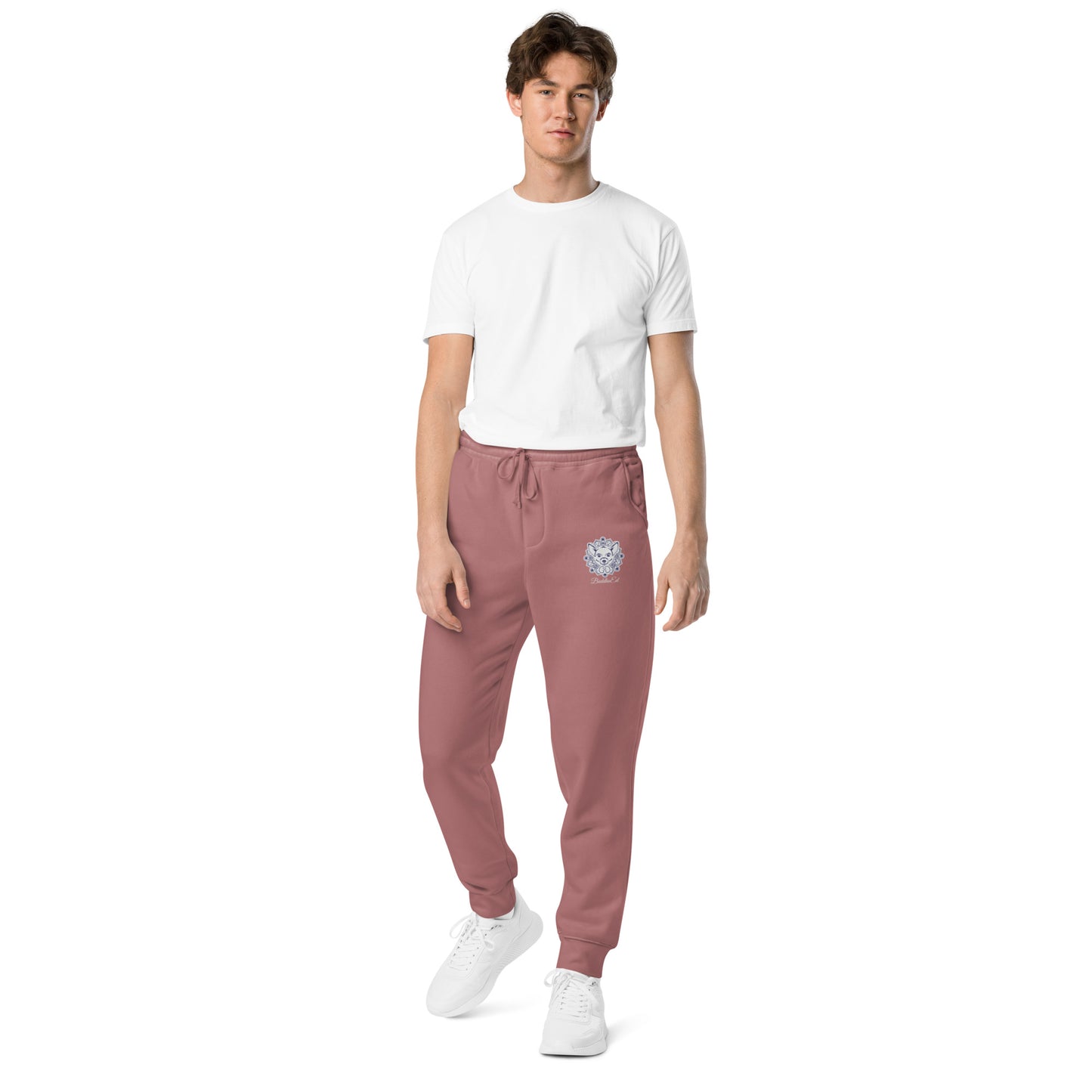 Exclusive BuddhaEd Embroidered Unisex Pigment-dyed Sweatpants