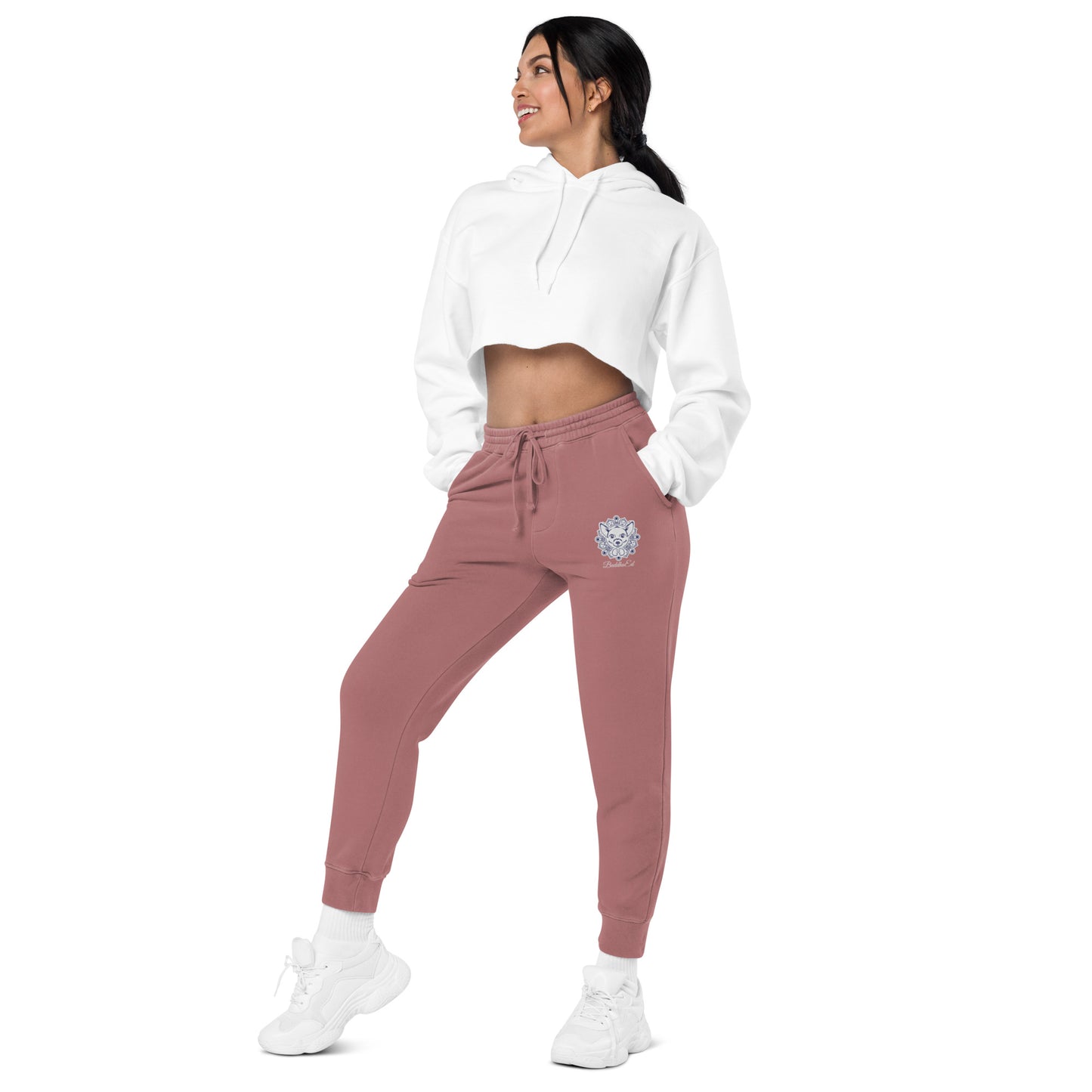 Exclusive BuddhaEd Embroidered Unisex Pigment-dyed Sweatpants