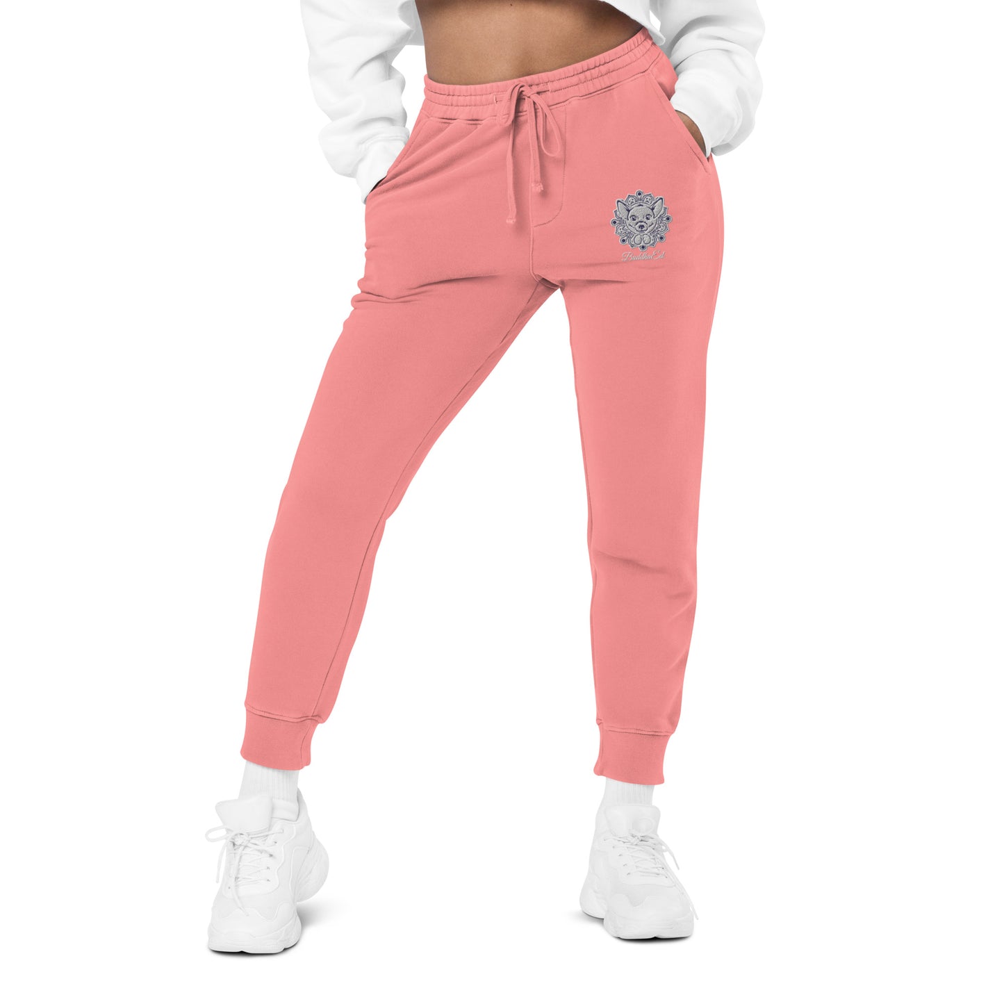 Exclusive BuddhaEd Embroidered Unisex Pigment-dyed Sweatpants