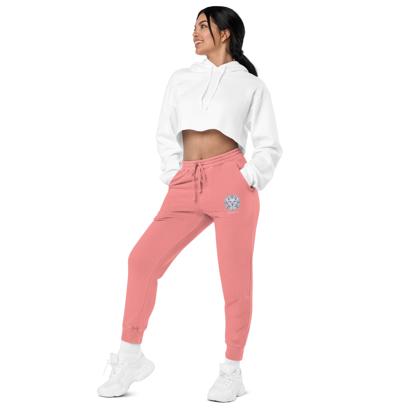 Exclusive BuddhaEd Embroidered Unisex Pigment-dyed Sweatpants