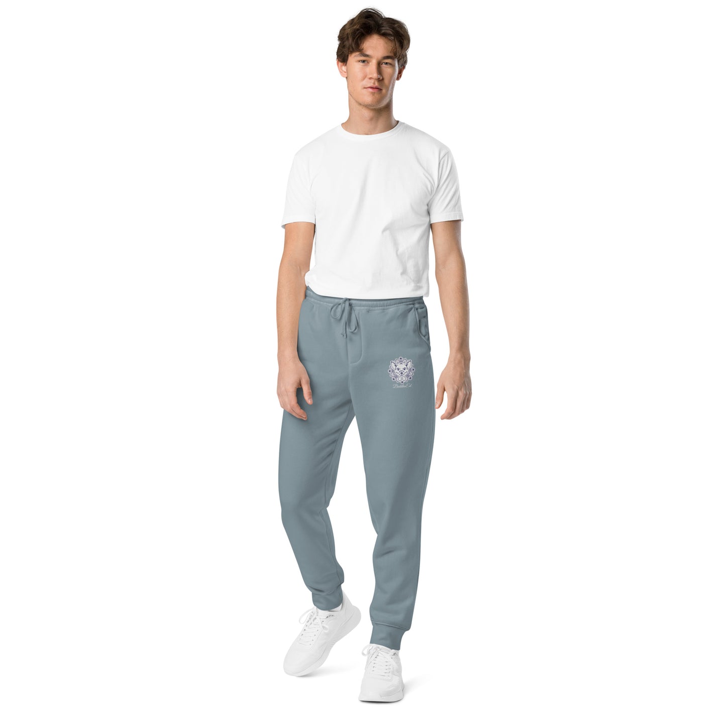 Exclusive BuddhaEd Embroidered Unisex Pigment-dyed Sweatpants