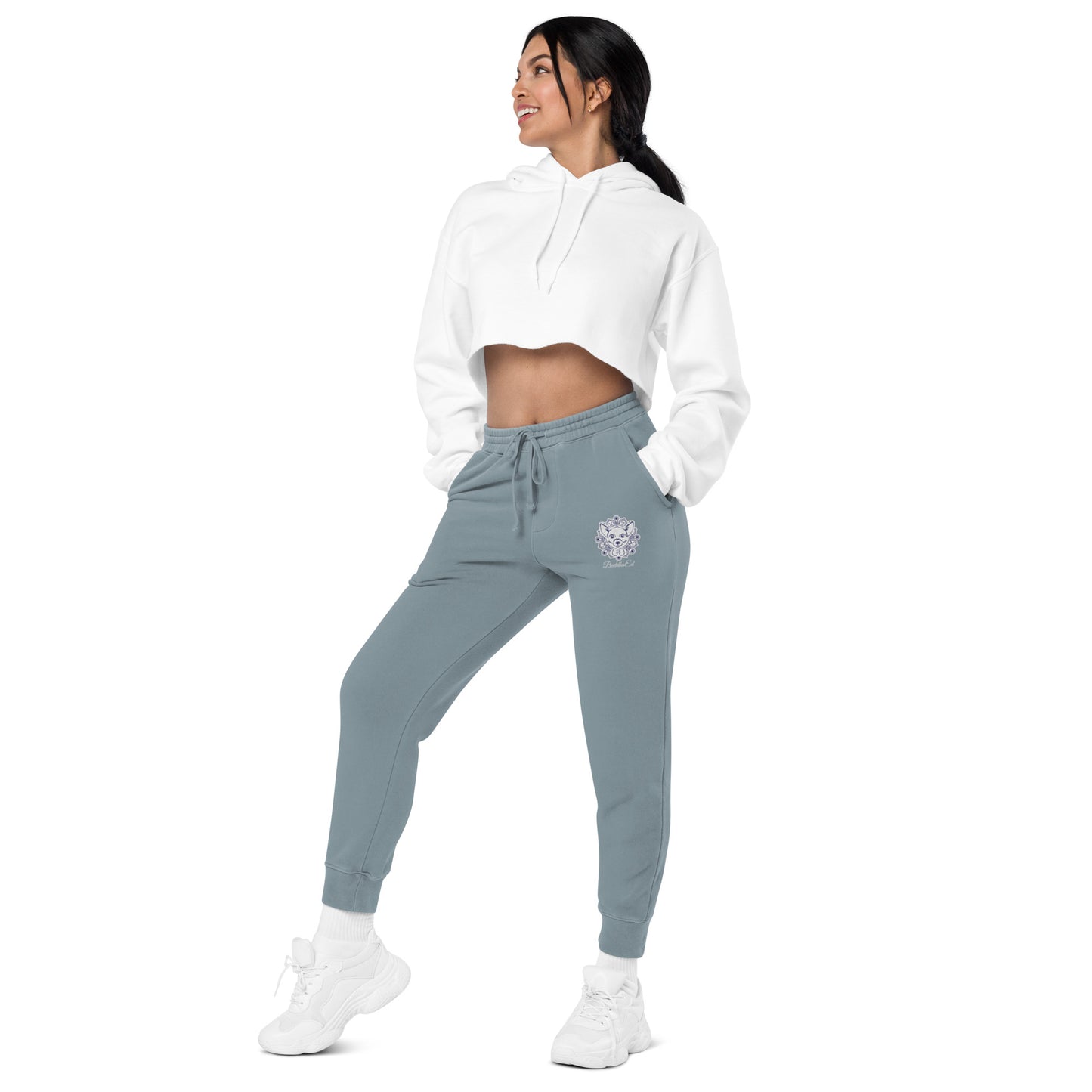 Exclusive BuddhaEd Embroidered Unisex Pigment-dyed Sweatpants