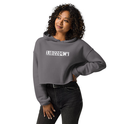 Mirrored Affirmation Crop Hoodie - I'm Possible
