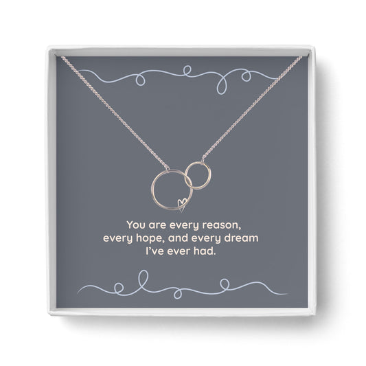 Two Circle Interlocking Pendant Necklace