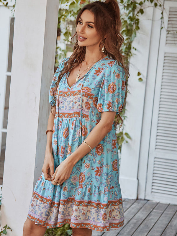 Boho Mini Chiffon Dress