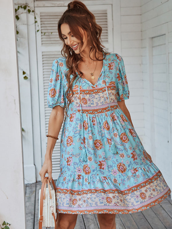 Boho Mini Chiffon Dress