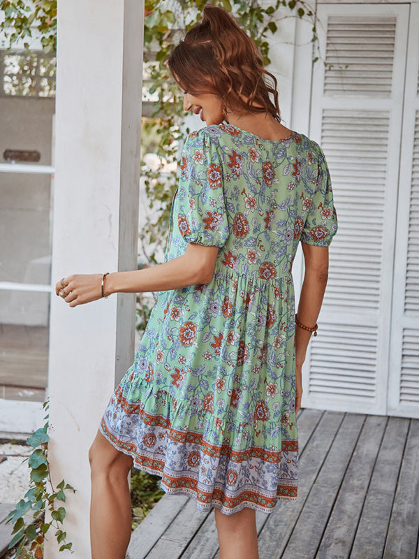Boho Mini Chiffon Dress