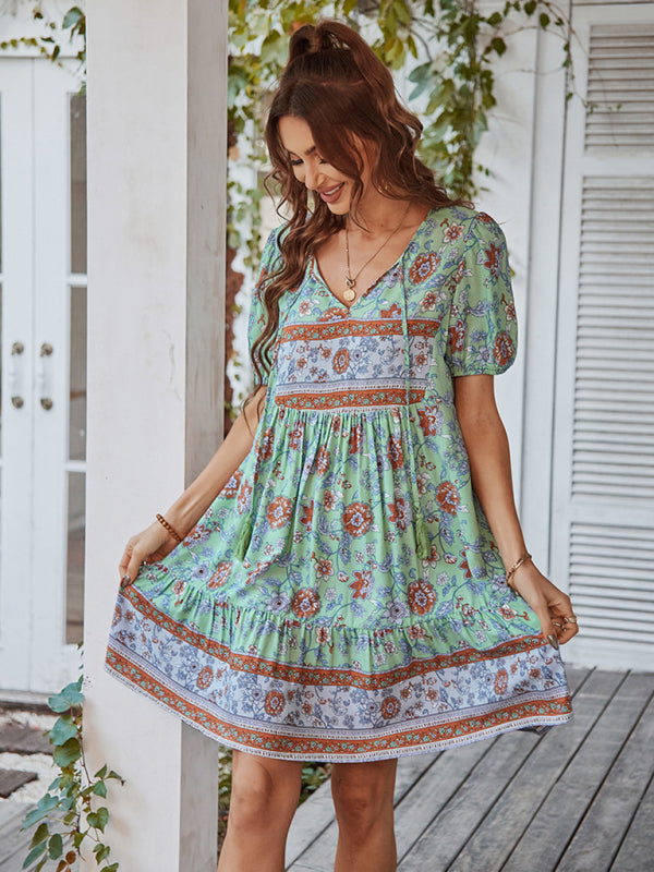 Boho Mini Chiffon Dress