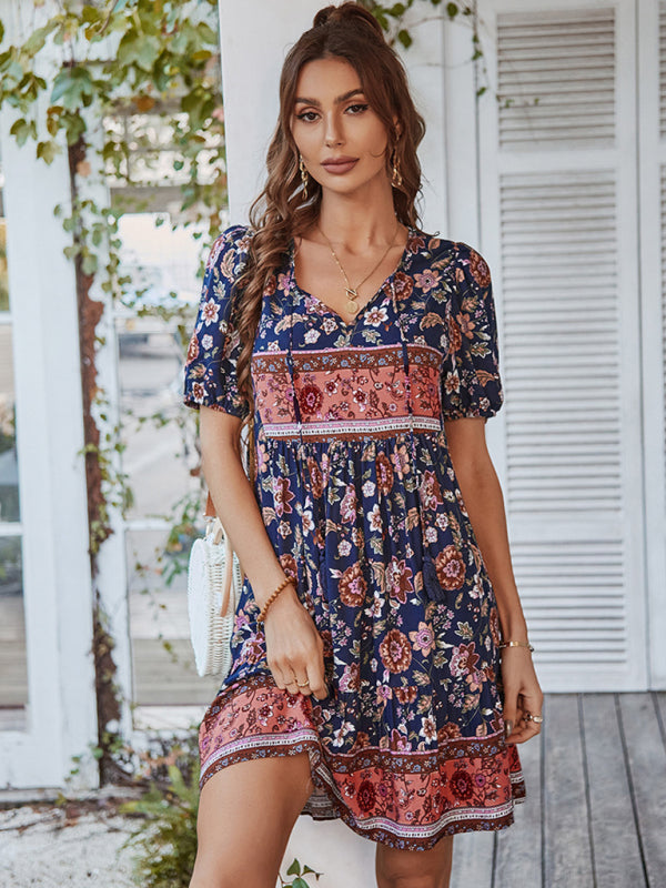 Boho Mini Chiffon Dress