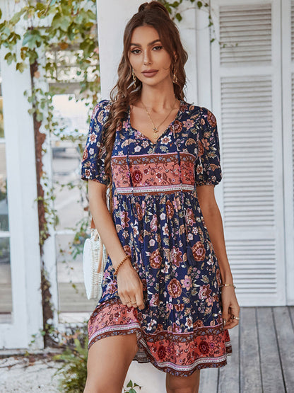 Boho Mini Chiffon Dress