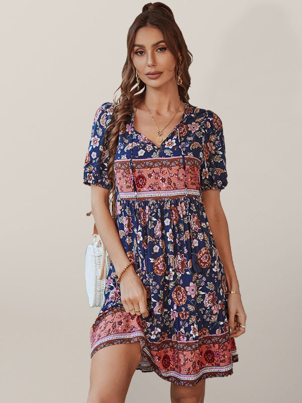 Boho Mini Chiffon Dress